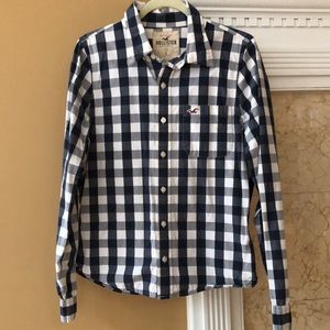 Hollister navy plaid shirt